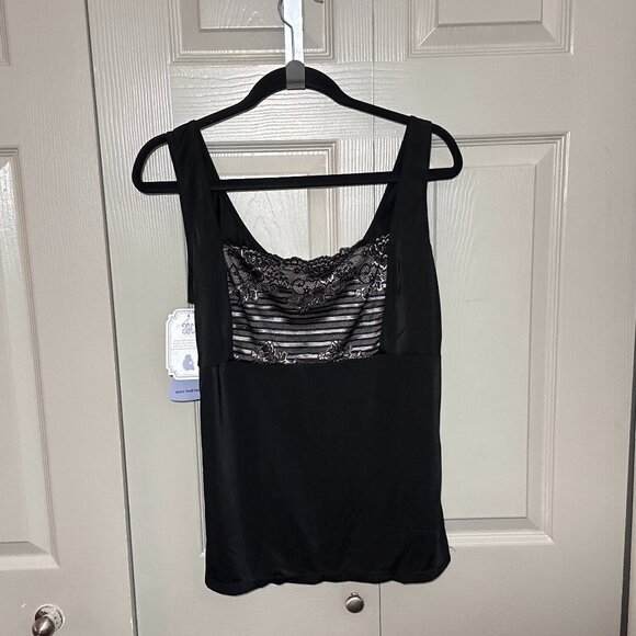 Heavenly Secrets Shapewear Womens Black Spandex Tank Lace Style 6812 Size 4x - Picture 1 of 11